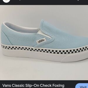 Light blue classic slip on vans